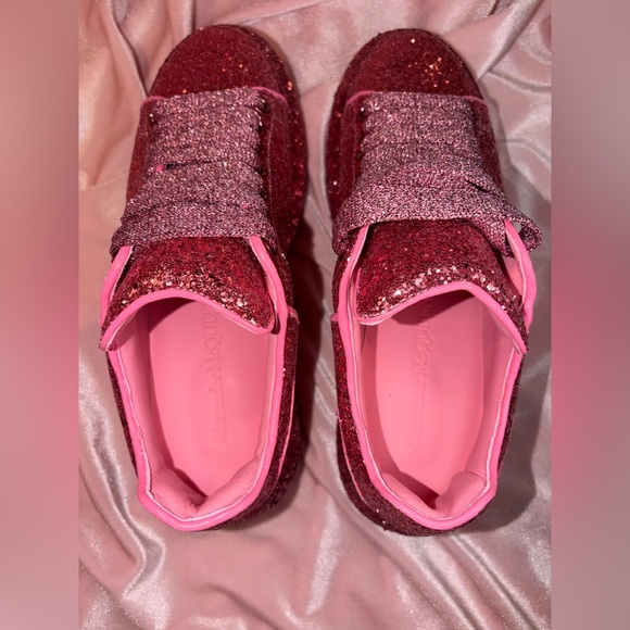 Alexander McQueen Glitter Women’s Sneakers in Printers Pink - 38.5 / 8.5 - Picture 6 of 10